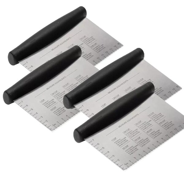 Dough Scraper Stainless Steel Measurements Cutter Chopper Pizza Griddle - 4x