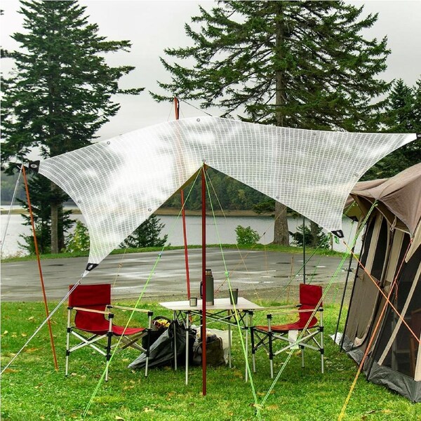 Manan Tarp Tarpaulin 200GSM Camping Heavy Duty Tent Waterproof Cover Poly Clear 4.3m x 6.1m