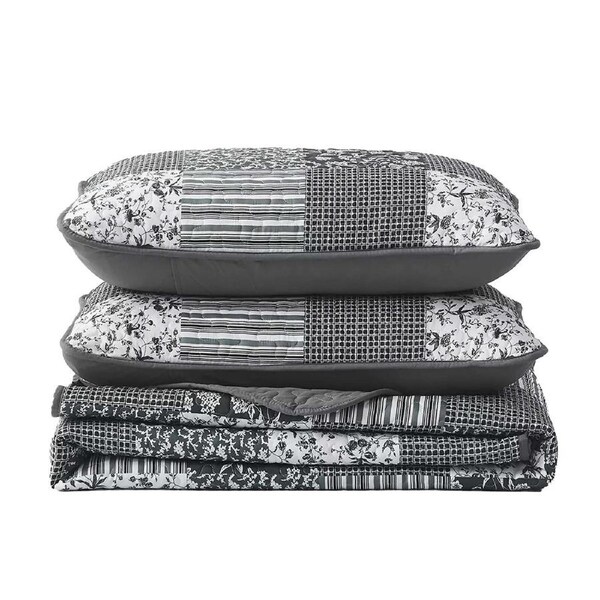 Grey Patchwork Pattern 2 Bohemian Bedspread Coverlet Bedding Set Pillowcase