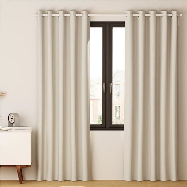 1 Pair Blockout Curtains Artiss Blackout Window Curtain Eyelet for Bedroom Living Room Home Decor 180x213cm - Black