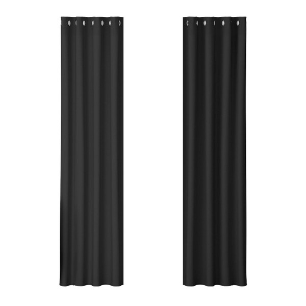 1 Pair Blockout Curtains Artiss Blackout Window Curtain Eyelet for Bedroom Living Room Home Decor 140x230cm - Beige