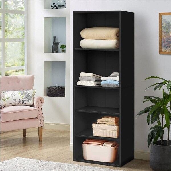 5 Shelves ALFORDSON Wardrobe Clothes Storage Cabinet Black