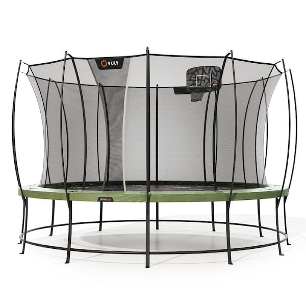 VULY Ultra 2 Pro Extra Large 16ft Trampoline with Enclosure - Round Kids Trampolines Bundle With Basketball Hoop