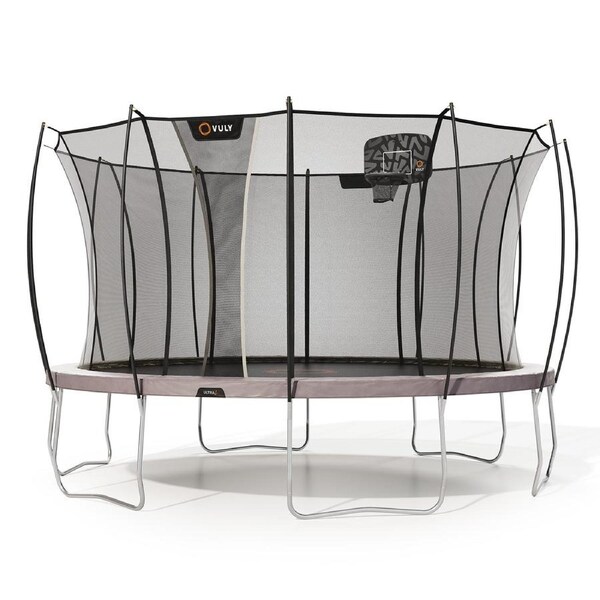 VULY Ultra 2 Extra Large 15ft Trampoline with Enclosure - Round Kids Trampolines Bundle With Basketball Hoop