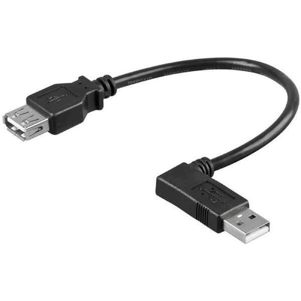 Goobay USB 2.0 Hi-Speed extension cable 90° 0.3M - black