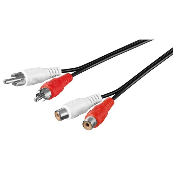 Goobay Stereo Extension Cable 2x RCA 1.5M - black