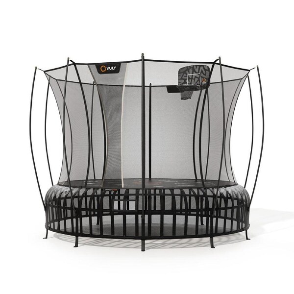 VULY Thunder 2 Pro Large 14ft Springless Trampoline with Enclosure - Round Kids Trampolines Bundle With Basketball Hoop