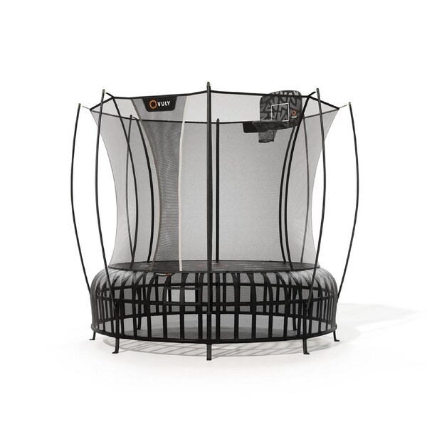 VULY Thunder 2 Pro Medium 12ft Springless Trampoline with Enclosure - Round Kids Trampolines Bundle With Basketball Hoop