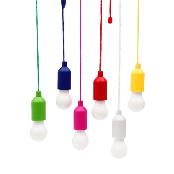 Nevenka 6 Pcs Decorative Pull Rope LED Bulb for Outdoor Kids Room White