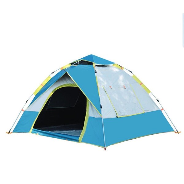 Nevenka Family Instant Pop Up Tents Waterproof & Windproof for Camping-Blue 3-4 Person