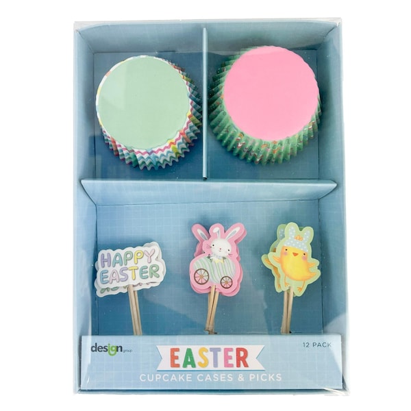 Easter Cupcake Cases & Picks 12 pack