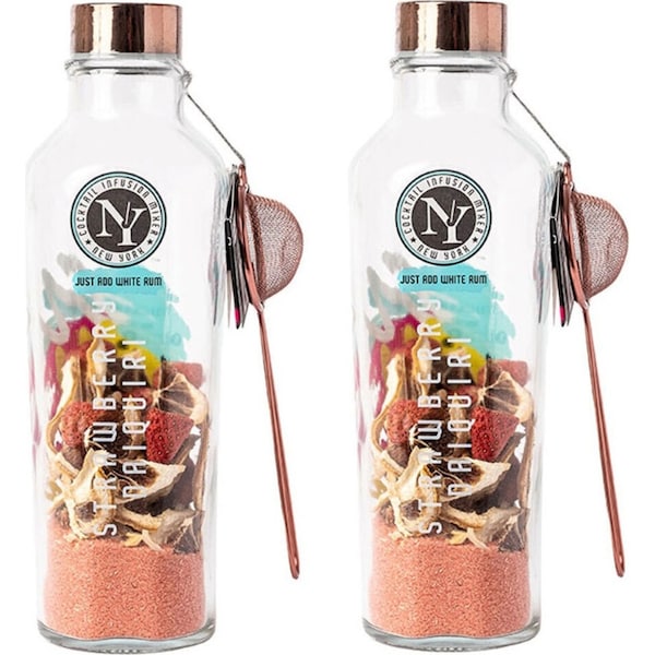 2x New York Cocktail Infusion Mixer Strawberry Daiquiri Bottle 112g Drinks