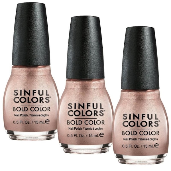 3x Sinful Colors Nail Polish Bold Color 15ml 1148 Supernova