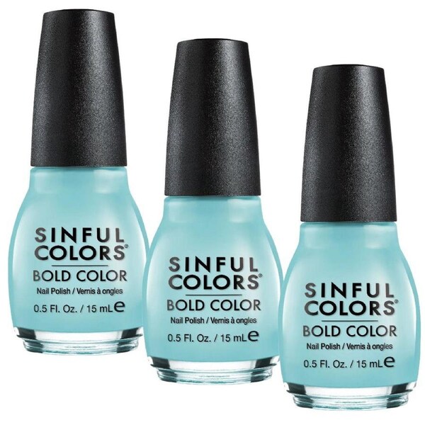 3x Sinful Colors Nail Polish Bold Color 15ml 1599 Wonder Mint
