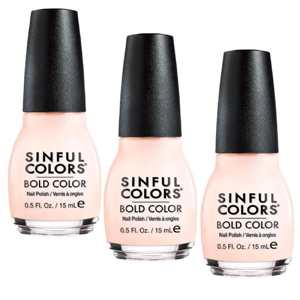 3x Sinful Colors Nail Polish Bold Color 15ml 300 Easy Going
