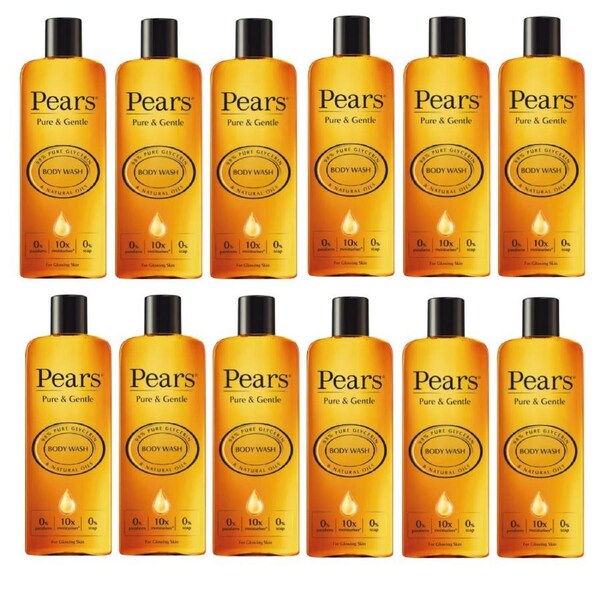 12x Pears Body Wash with Natural Oils for Glowing Skin 250ml