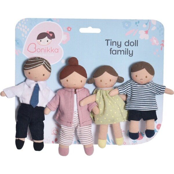 4pc Bonikka Tiny Doll Family Kids/Children Cuddle Play Soft Plush Toy Set 1+