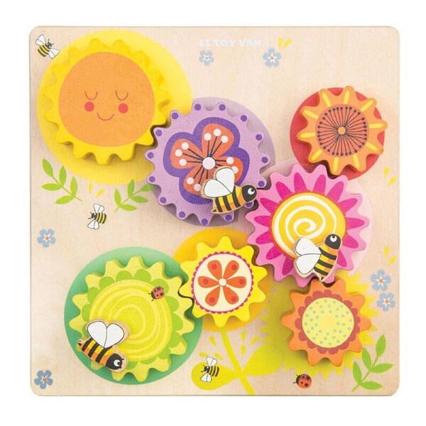 Le Toy Van Petilou Gears & Cogs Busy Bee Learning Puzzle Kids Wood Toy 12m+