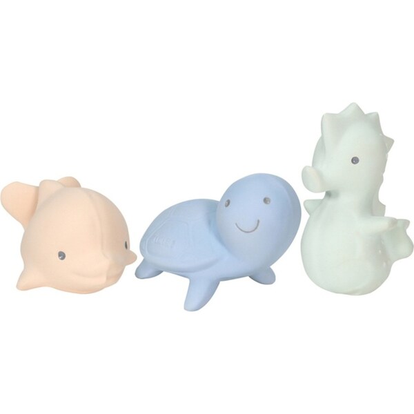 3pc Tikiri Rubber Ocean Buddies Marshmallow Kids/Newborn Rattle Toy Set 0m+