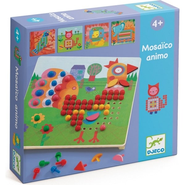 Djeco Animo Mosaico Peg Board Kids/Children 21.5cm Activity Sensory Toy 4y+