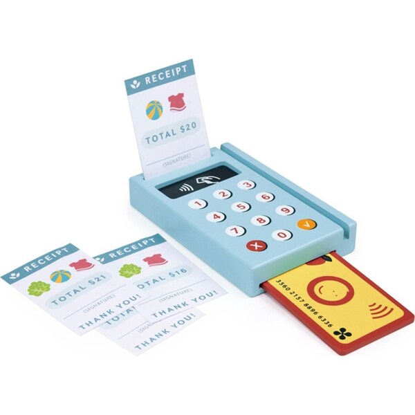 Mentari Card Machine Kids/Children Pretend Play Shop 11cm Wooden Toy 3y+