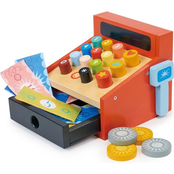 Mentari Cash Register Till Kids/Children Pretend Play 13cm Wooden Toy 3y+