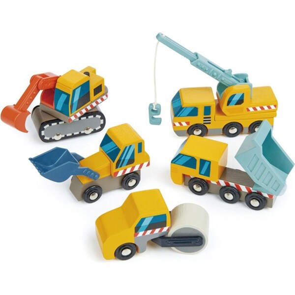 5pc Tender Leaf Toys Construction Car Set Kids/Children 17cm Wooden Toy 3y+