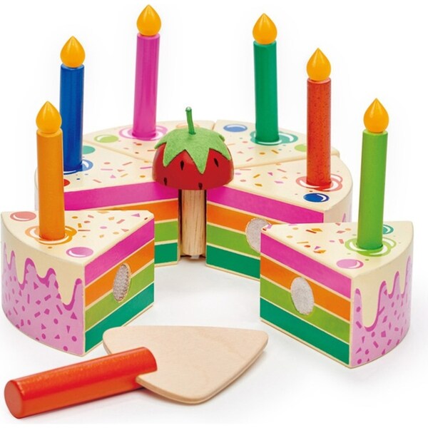 Tender Leaf Toys Rainbow Birthday Cake Kids/Children 13x13cm Wooden Toy 3y+