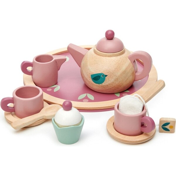Tender Leaf Toys Birdie Tea Set Kids Pretend Play 24x24cm Wooden Toy 3y+