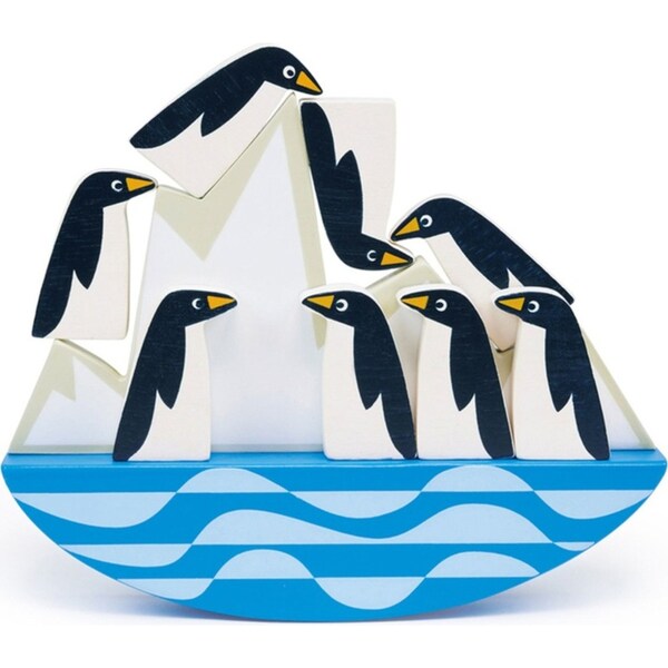 8pc Mentari Balancing Penguins w/Iceberg Kids/Children 20x16cm Wooden Toy 2+