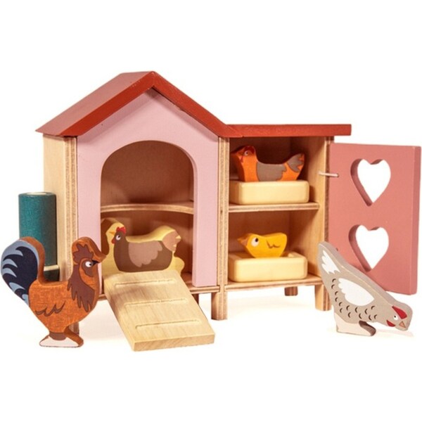 Tender Leaf Toys Chicken Coop Playset Kids/Children 13x10cm Wooden Toy 3y+
