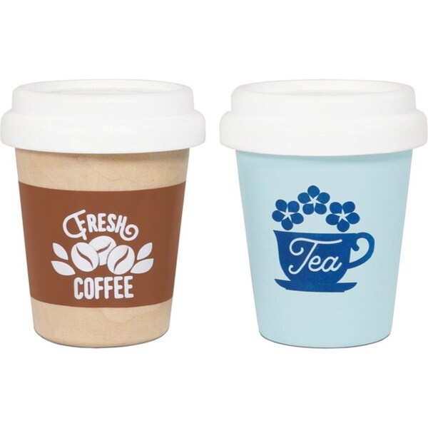 2pc Le Toy Van Honeybake Take Away Hot Drink Cups Set 7x9cm Wooden Toy 2y+