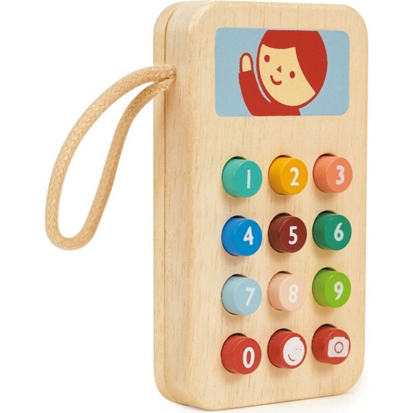 Mentari Mobile Phone w/ Colourful Buttons Kids/Children 6x11cm Wooden Toy 2+