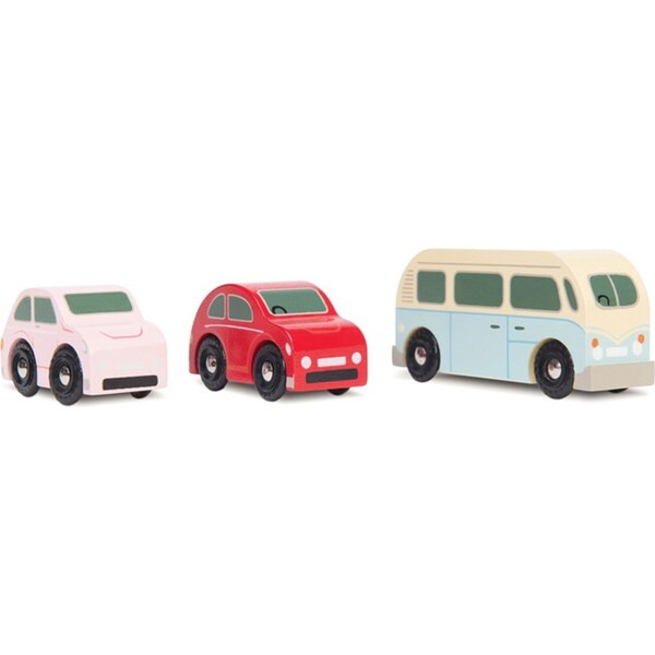 3pc Le Toy Van Retro Metro Car Set Kids/Children 5x10.5cm Wooden Toy 2y+