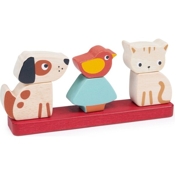 Mentari Animal Pet Stacker Kids/Children 21x10cm Educational Wooden Toy 12m+