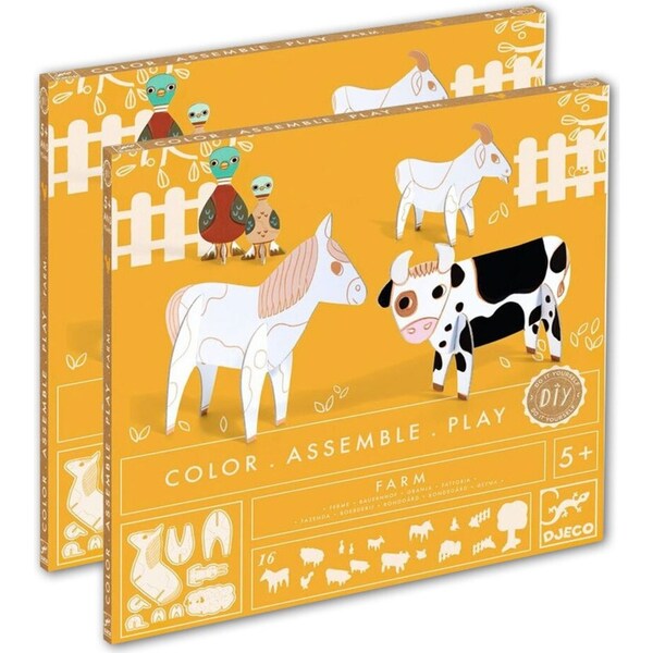 2x Djeco Cut Out Farm Kids/Children Interactive Creative Craft Kit Toys 5y+