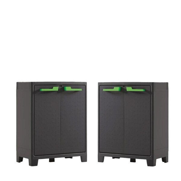 Keter Moby Low Indoor/Outdoor Storage Cabinet Twin Pack