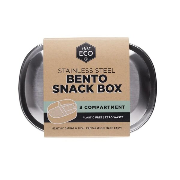 Ever Eco Stainless Steel Bento Snack Box 3 Compartments 580ml