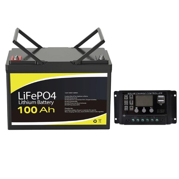 100Ah 12V Lithium Battery + 20A PWM Solar Controller
