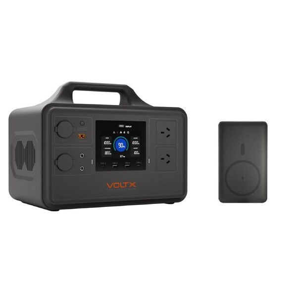 VoltX 1800W Portable Power Station + 10000mAh Power Bank – Solar Generator Set for Camping, Home Backup & Emergency Power