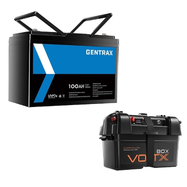 GENTRAX 12V 1280Wh Lithium Battery + Battery Box