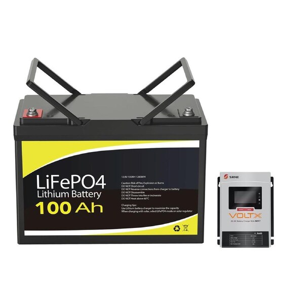12V 100Ah Lithium Battery + 30A DC-DC Charger Bluetooth