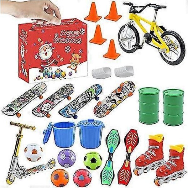 Mini Finger Skateboard Advent Calendar 24 Christmas With Colorful Board For Kids Teens Adults