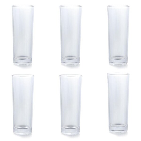 6Pcs Highball Collins Glasses Crystal Drinking Glasses For Hot Cold Beverage