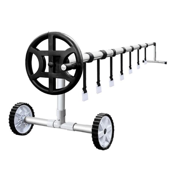 Pool Cover Roller Adjustable Swimming Blanket Reel Telescopic Poles 450x56x64cm