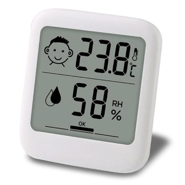 HATUSOKU Digital Thermometer and Hygrometer with Comfort Face Display, Hygrometer, Stand, Magnet, Hanging, Simple, Infectious Disease Prevention, Heat Stroke Prevention (Simple, No Clock)