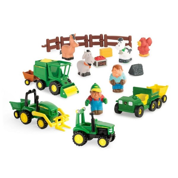 John Deere 24pc Fun On The Farm Play Set/Trucks/Trail/Toy/Kids