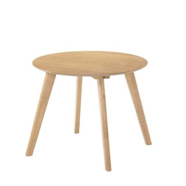 Design Square Wooden Timber Round Side End Lamp Table Natural