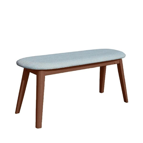 Design Square Fabric Linen Dining Kitchen Bench Seat Wooden Legs Mint/Walnut