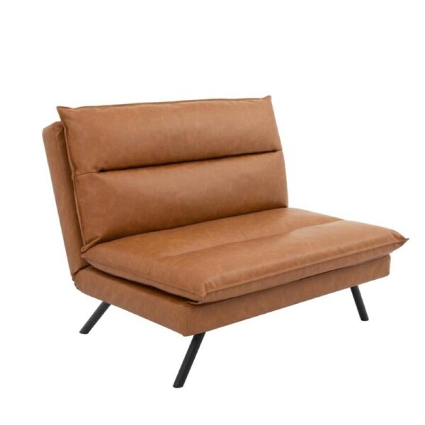 Design Square Tri-Fold Down Flip Out Relaxing Accent Chair Lounger Sleeper Bed Couch - Tan
